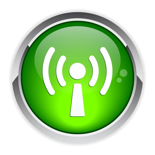 Bouton internet wifi sinal — Vetor de Stock