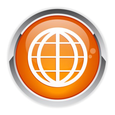 Button internet world planet icon clipart