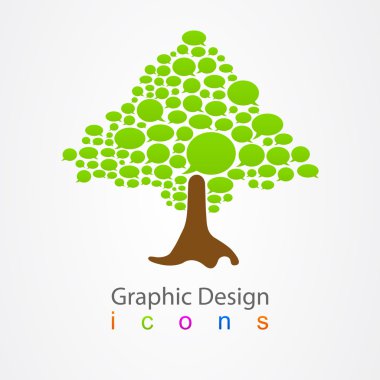 Graphic design bubble logo abstract tree clipart