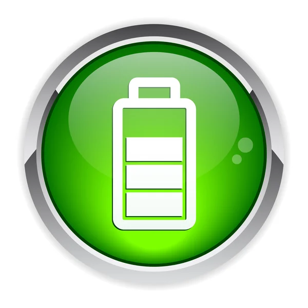Icône d'énergie de batterie bouton — Image vectorielle
