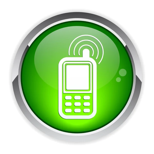 Knoppictogram mobiele telefoon — Stockvector