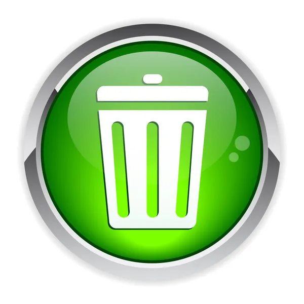 Button garbage can — Stock Vector