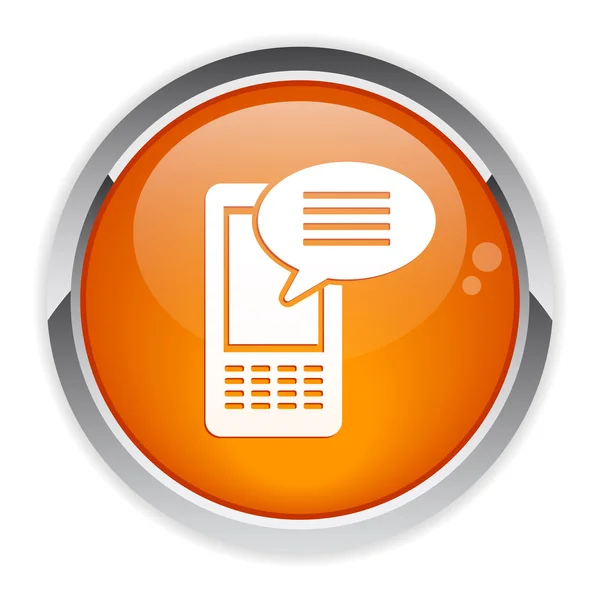 Bouton icône de message de téléphone Internet — Image vectorielle