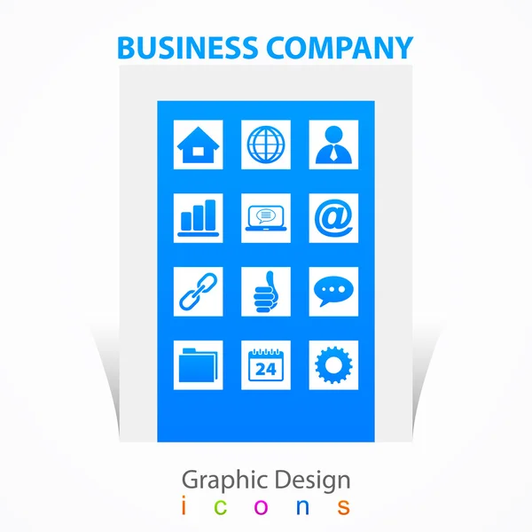 Iconos de empresa de diseño gráfico — Vector de stock