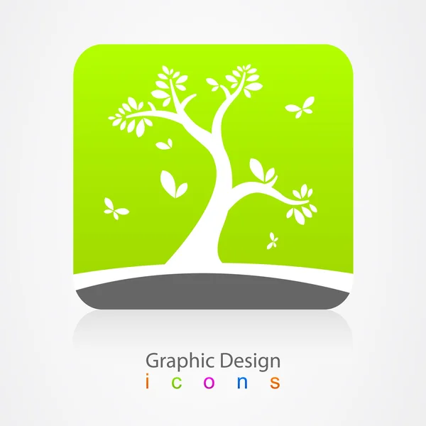 Grafisk design logotyp träd — Stock vektor