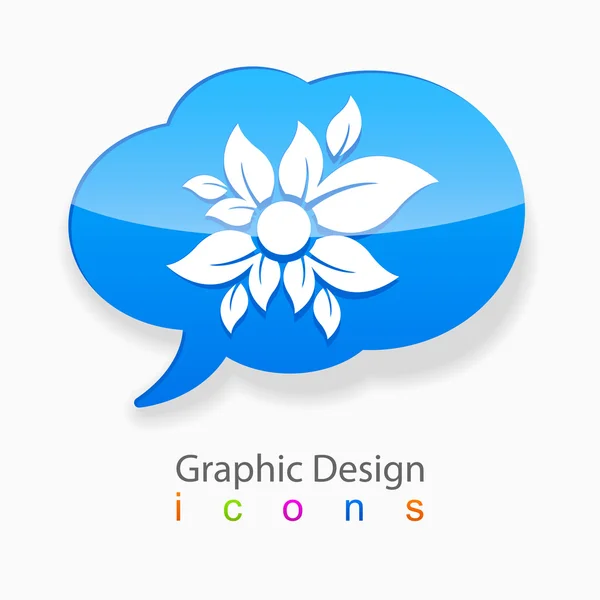 Grafik tasarım çiçek logosu bulut — Stok Vektör