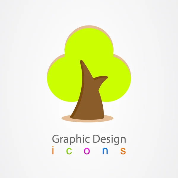 Grafisk design logotyp träd — Stock vektor