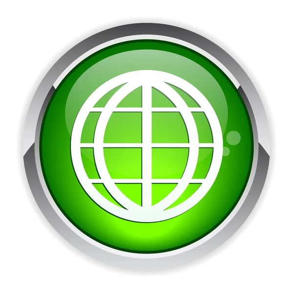 Button internet world planet icon — Stock Vector