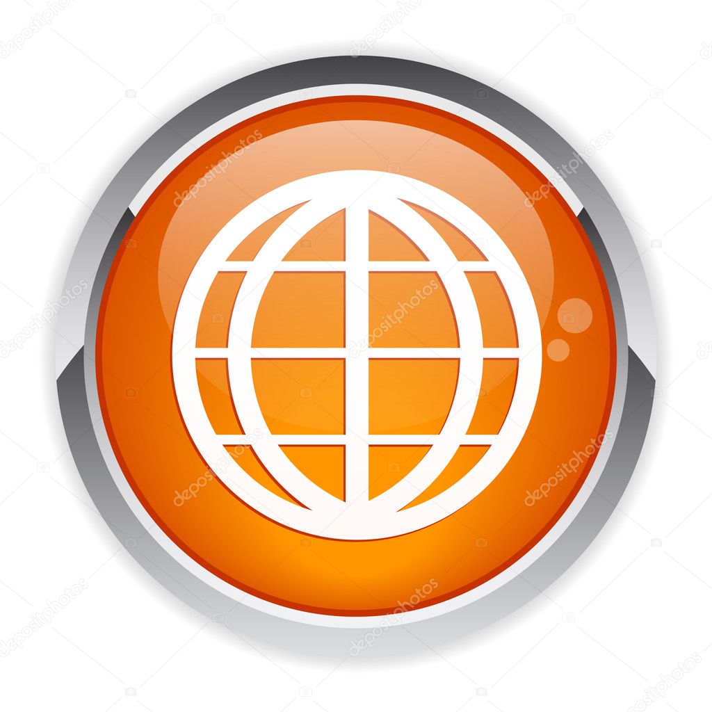 Button internet world planet icon