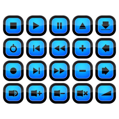 Multimedia control button set. clipart