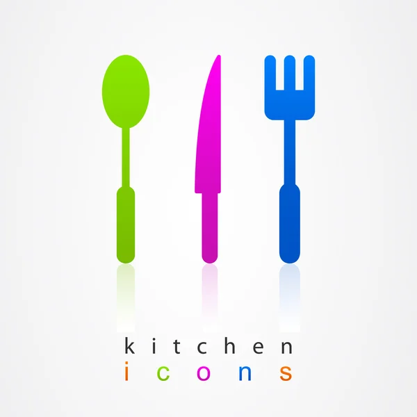 stock vector Kitchen collection colored icons