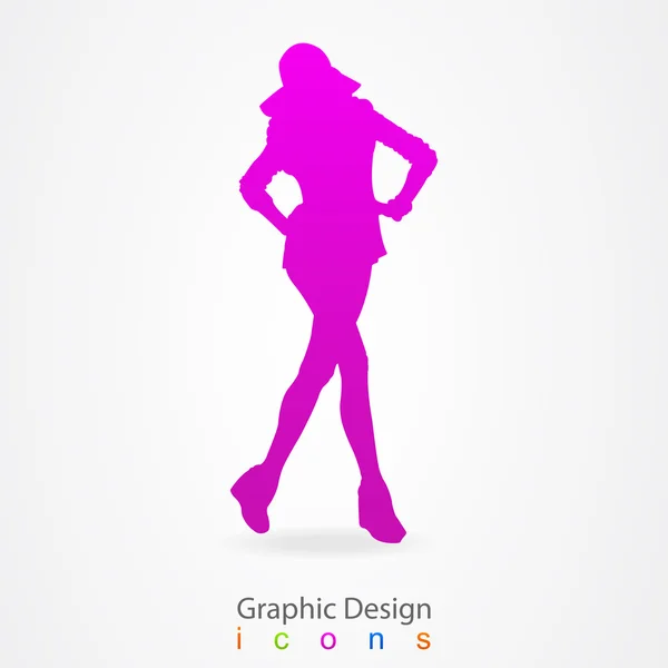 Grafik tasarım soyut işareti kız — Stok Vektör