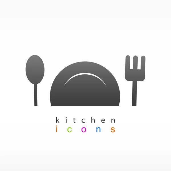 厨房设置的企业徽标. — 图库矢量图片
