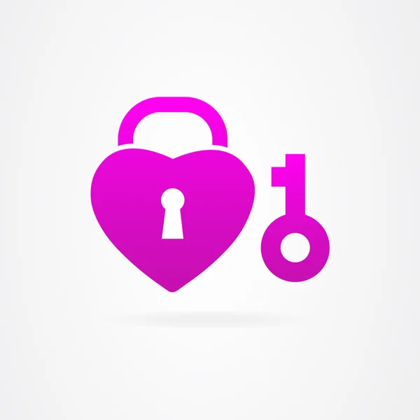 Heart lock key — Stock Vector