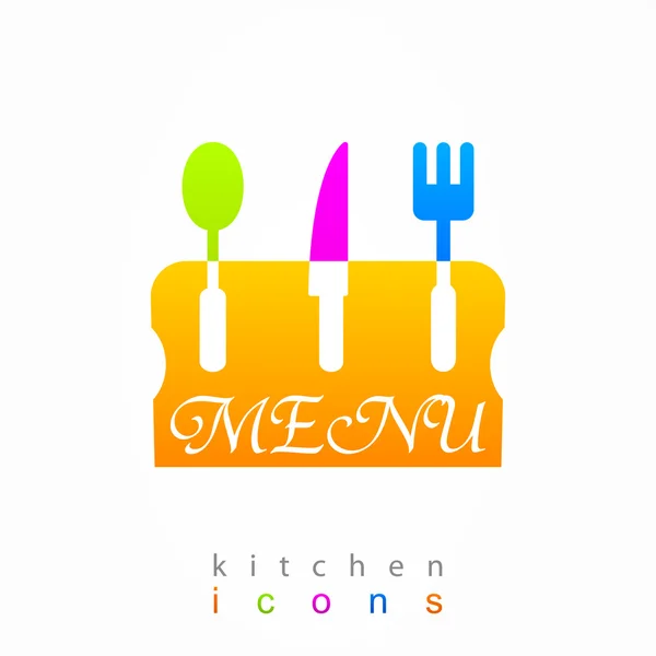 Keuken menu logo — Stockvector