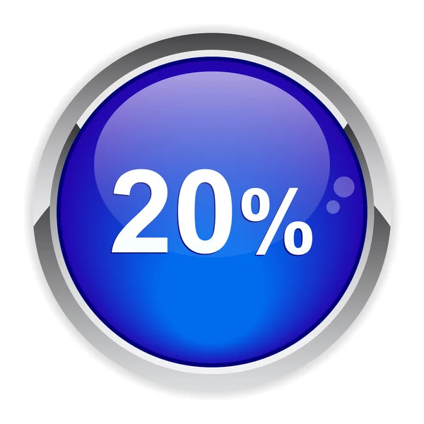 Botón internet 20% . — Vector de stock