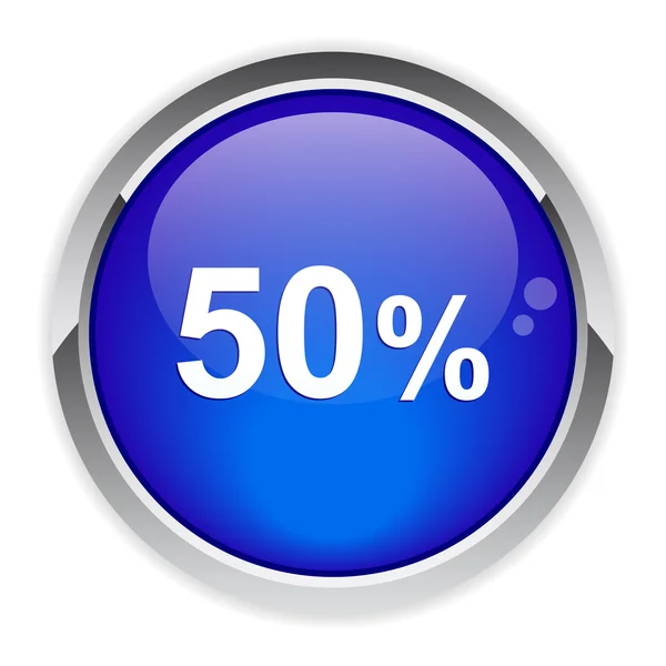 Button internet 50%. — Stock vektor