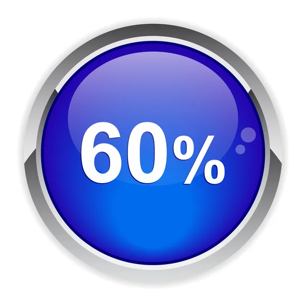 Botón internet 60% . — Vector de stock