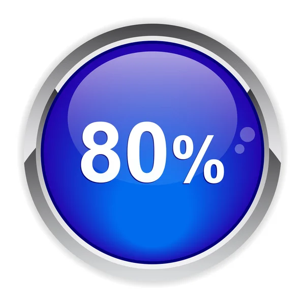 Button internet 80%. — Stockový vektor