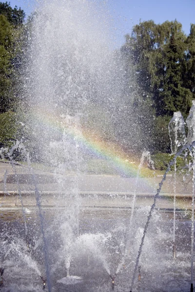 Rainbow in fountain — Stock Photo, Image