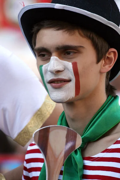 Футбольный фанат Италии — стоковое фото