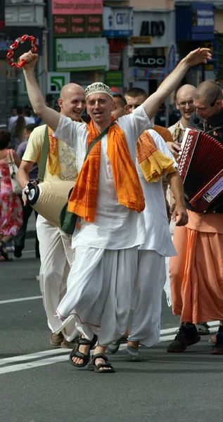 Demonstração de Hare Krishna Imagens Royalty-Free
