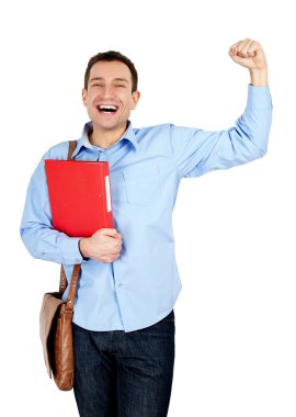 yakışıklı öğrenci istolated