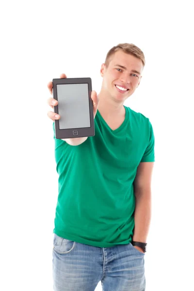 Man showing ebook reader — Stock Photo, Image