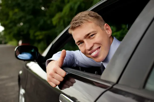 Driver thumbs up — Stock Photo, Image