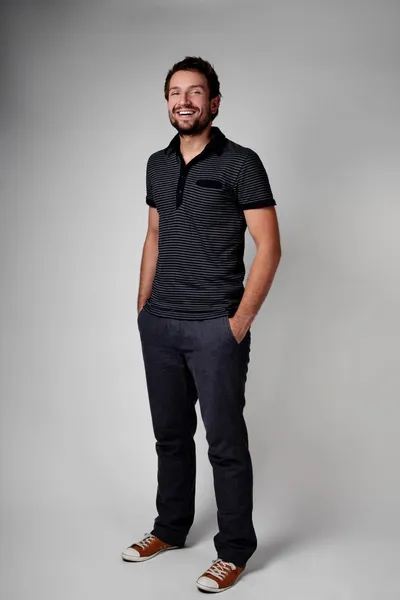 Casual young man full body portrait — Stock Photo, Image