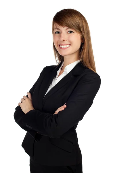 Geschäftsfrau lächelt. isoliert auf weiß — Stockfoto