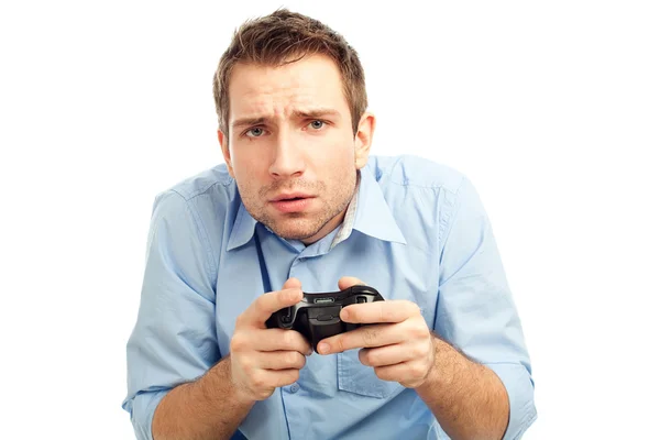 Mann spielt Videospiele — Stockfoto