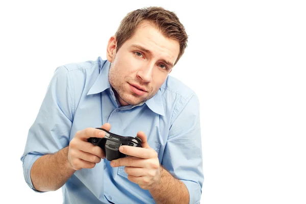 Homme jouant à des jeux vidéo — Photo
