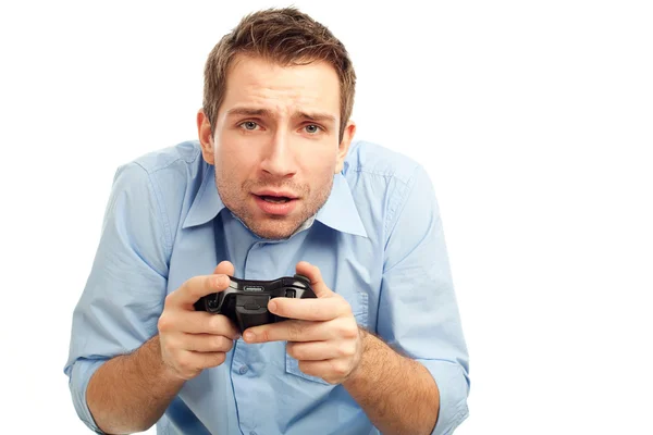 Człowiek grający w gry wideo — Zdjęcie stockowe