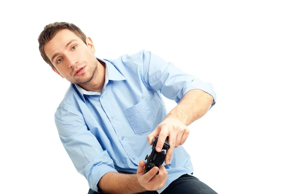 Мужчины играют в видеоигры — стоковое фото