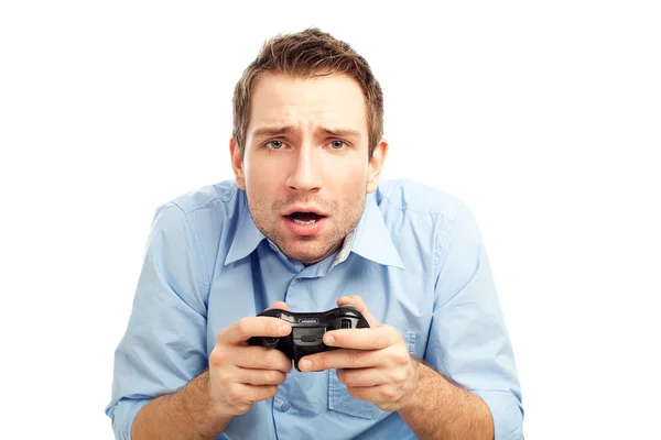 Άνδρες που παίζουν βιντεοπαιχνίδια — Φωτογραφία Αρχείου