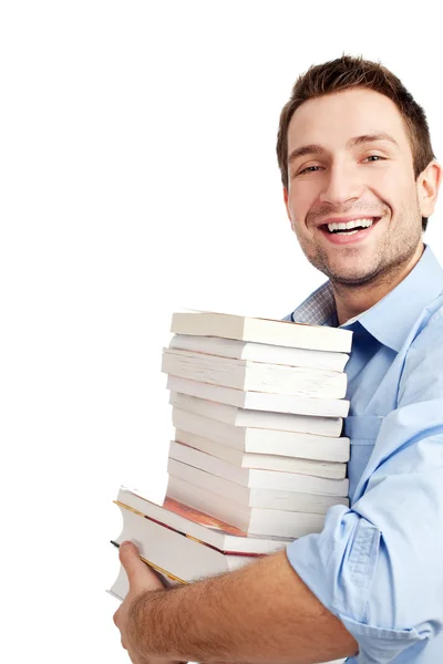 Successful student on white — Stock Photo, Image