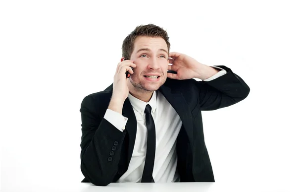 Empresário falando por telefone — Fotografia de Stock