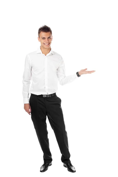 Young businessman gesturing — Stock Photo, Image