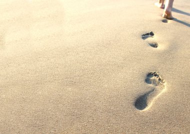 Footprints in the sand clipart