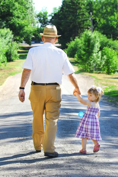 stock image Grandfather and granddaughter