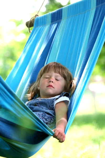 stock image Little girl on a hammock
