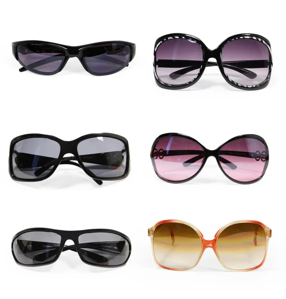 Sammlung von Sonnenbrillen isoliert — Stockfoto