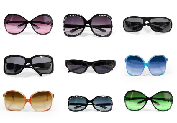Coleção de óculos de sol isolados — Fotografia de Stock