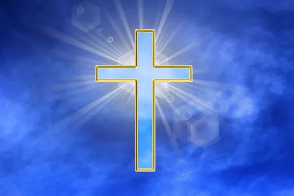 Illustration of a cross with rays — Stock Photo, Image