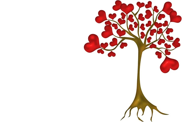 Ağaç illüstrasyon kalp — Stok fotoğraf