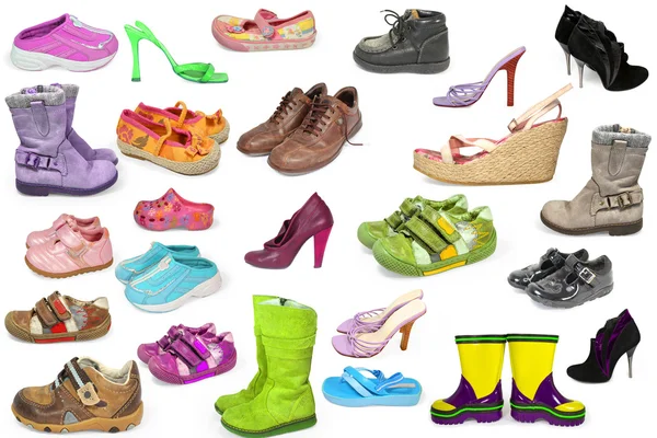 Colección de diferentes zapatos aislados —  Fotos de Stock