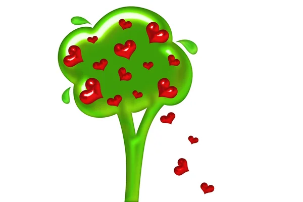 Иллюстрация сердечных деревьев — стоковое фото