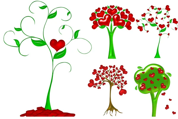 Иллюстрация сердечных деревьев — стоковое фото
