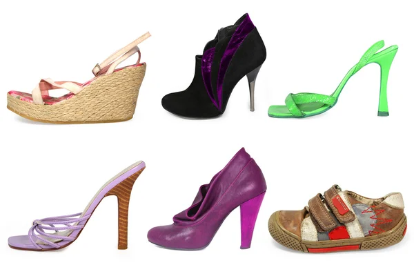 Collection of different shoes isolated — Stock Photo, Image